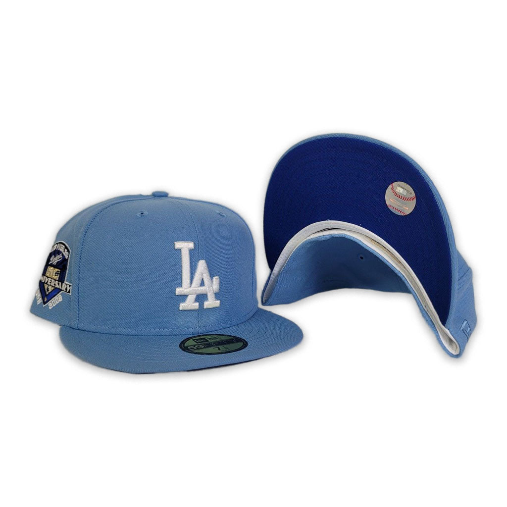 Los Angeles Dodgers Black Royal Blue Bottom 50th Anniversary New Era  59Fifty Fitted