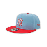 Sky Blue New York Yankees Lava Red Visor Gray Bottom Color Pack New Era 9Fifty Snapback