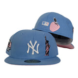 Sky Blue New York Yankees Pink Bottom Subway Series Statue of Liberty New Era 59Fifty Fitted 