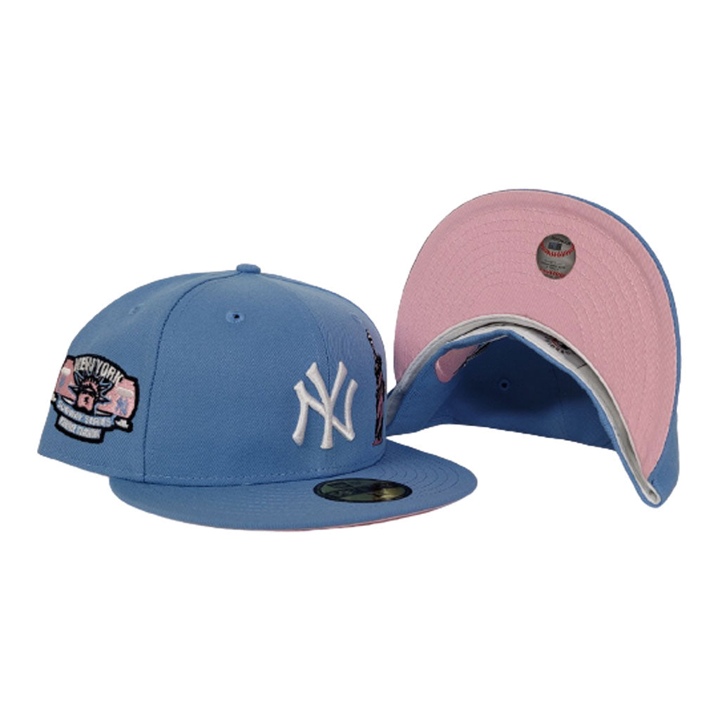 Sky Blue New York Yankees Pink Bottom Subway Series Statue of Liberty New Era 59Fifty Fitted 