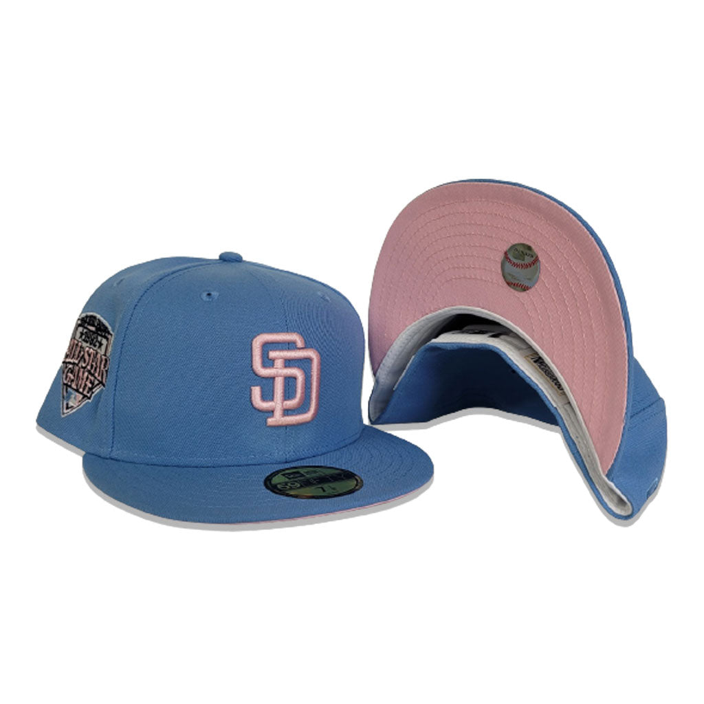 San Diego Padres New Era 1998 World Series Undervisor 59FIFTY Fitted Hat -  Pink/Sky Blue