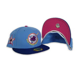 Sky Blue San Diego Padres Royal Blue visor Fusion Pink Bottom 1978 All Star Game Side Patch New Era 59Fifty Fitted