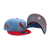 Sky Blue St. Louis Cardinals Red Visor Gray Bottom 2011 World Series Side Patch New Era 9Fifty Snapback