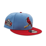 Sky Blue St. Louis Cardinals Red Visor Gray Bottom 2011 World Series Side Patch New Era 9Fifty Snapback