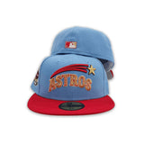 Sky Blue Houston Astros Red Visor Gray Bottom 1968 All Star Game Side Patch New Era 59Fifty Fitted