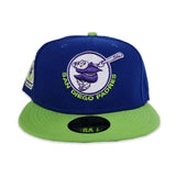Royal Blue San Diego Padres Lime Green Visor Purple Bottom 1969 Go Padres Side patch New Era 59Fifty Fitted