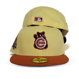 Soft Yellow Chicago Cubs Rust Orange Visor Maroon Bottom 1990 All Star Game Side Patch New Era 59Fifty Fitted