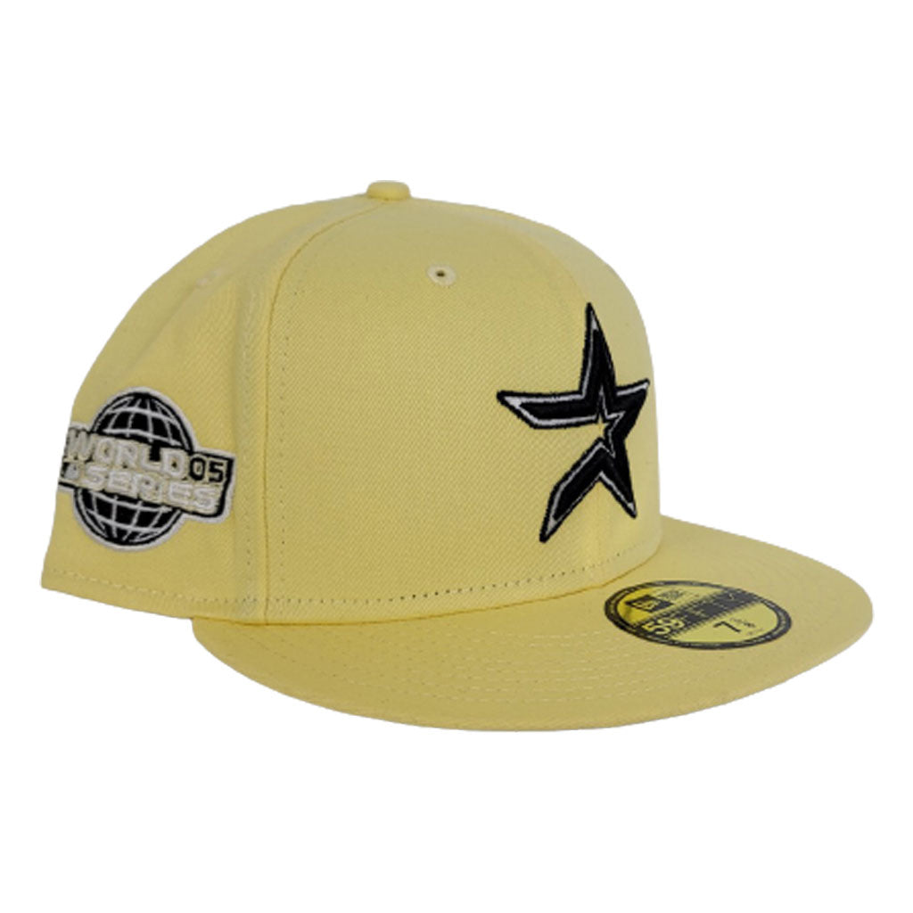 Soft Yellow Houston Astros Star Bottom 2005 World Series Side Patch New Era 59Fifty Fitted