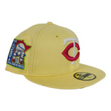 Soft Yellow Minnesota Twins Floral Bottom 1965 All Star Game Side Patch New Era 59Fifty Fitted