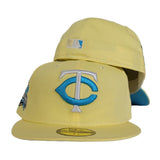Soft Yellow Minnesota Twins Neon Blue Bottom 1985 All Star Game Side Patch New Era 59Fifty Fitted