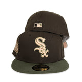 Brown Chicago White Sox Olive Green Visor Peach Bottom 2005 World Champions Side Patch New Era 59Fifty Fitted