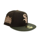 Brown Chicago White Sox Olive Green Visor Peach Bottom 2005 World Champions Side Patch New Era 59Fifty Fitted