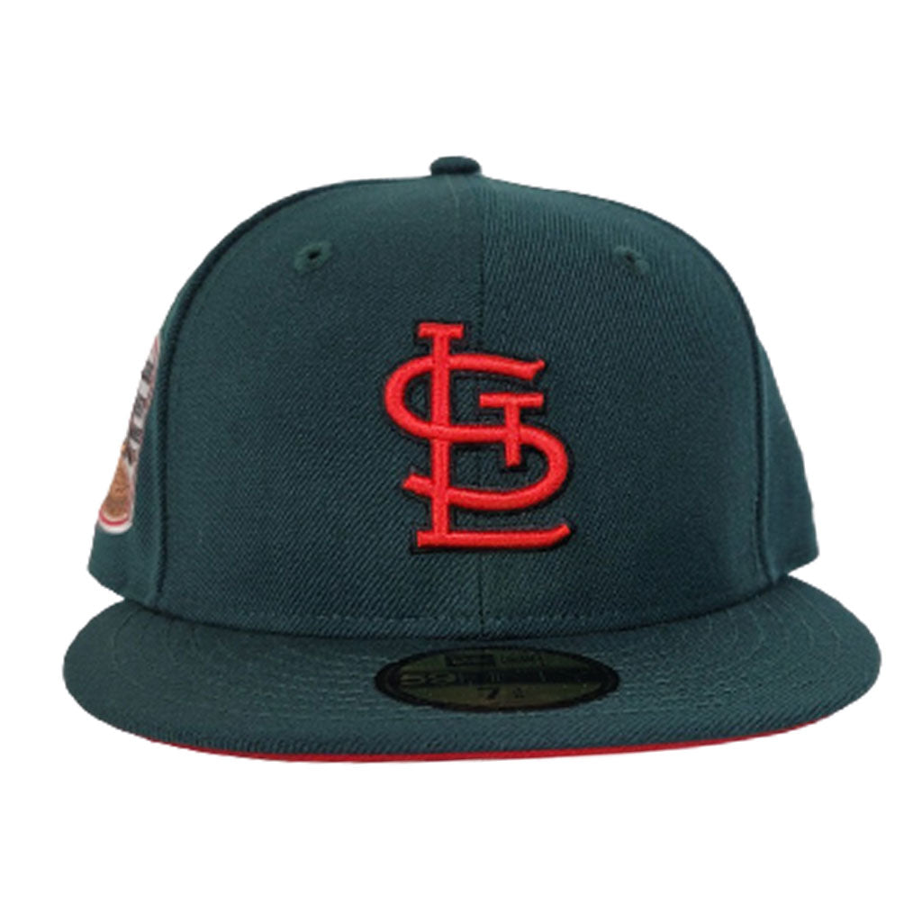 St. Louis Cardinals Dark Green Red Bottom 1967 World Series Patch New Era 59Fifty Fitted