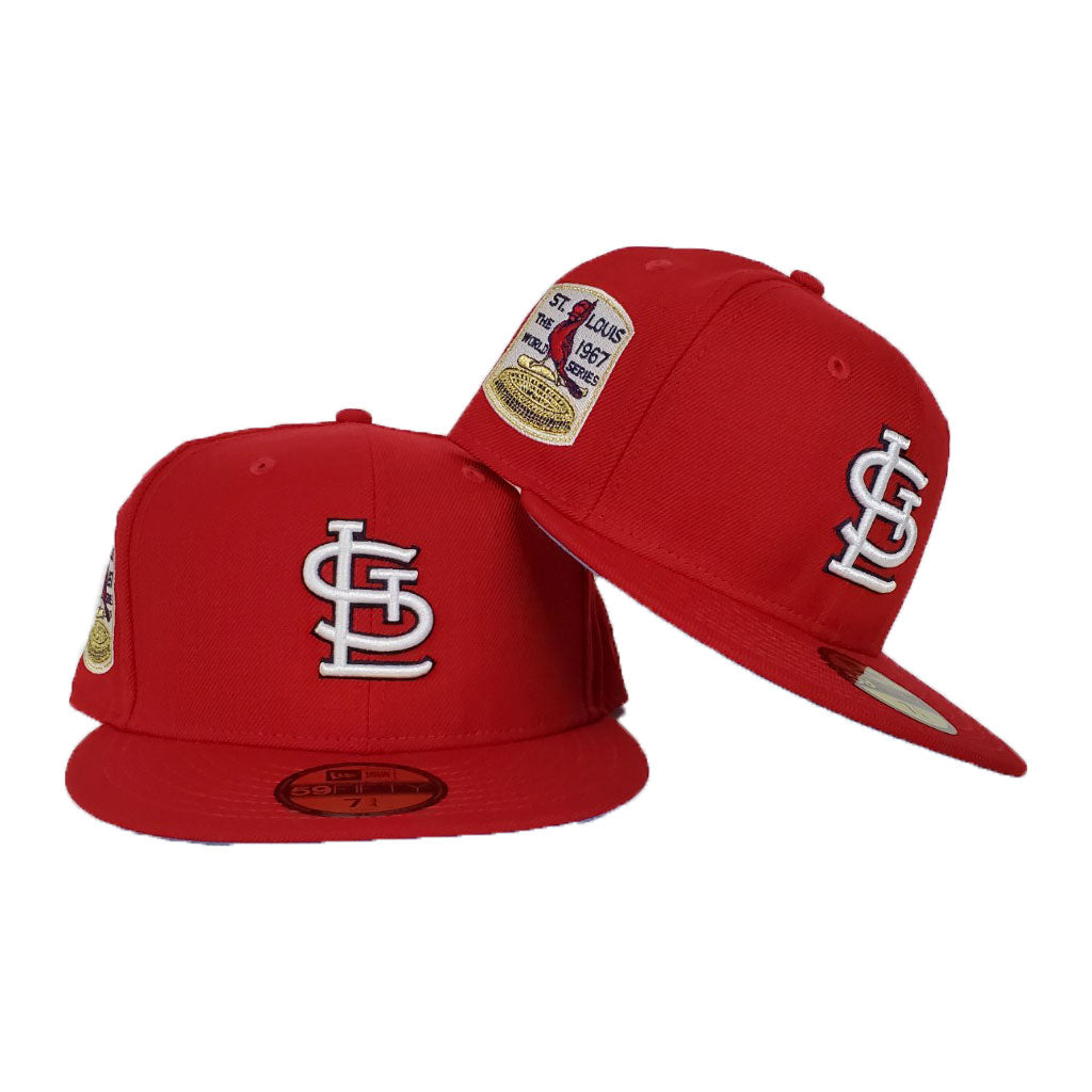 Navy Blue St. Louis Cardinals Red Visor Green Bottom 1942 World Series Side Patch 59FIFTY Day New Era 59FIFTY Fitted 71/8