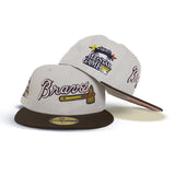 Stone Atlanta Braves Brown Visor Blush Bottom 2000 All Star Game Side Patch New Era 59Fifty Fitted