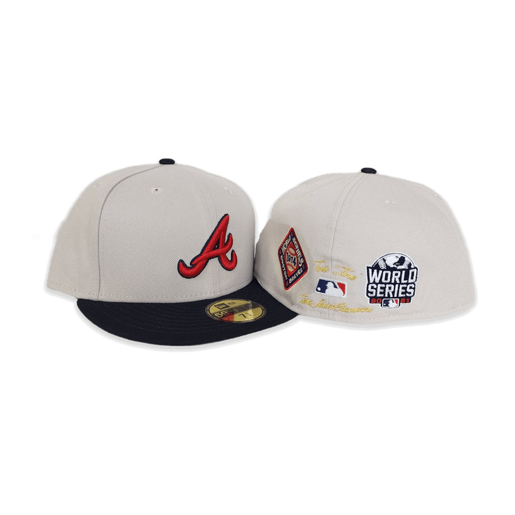 Atlanta Braves Sidepatch 2021 World Series 59FIFTY Fitted Hat - Black/ White Blk/Wht / 7 1/8