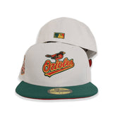 Stone Baltimore Orioles Dark Green Visor Red Bottom 30th Anniversary Side Patch New Era 59Fifty Fitted