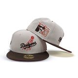 Stone Brooklyn Dodger Brown Visor Red Bottom Jackie Robinson 75th Years Side Patch New Era 59Fifty Fitted