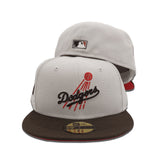 Stone Brooklyn Dodger Brown Visor Red Bottom Jackie Robinson 75th Years Side Patch New Era 59Fifty Fitted