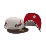 Stone Brooklyn Dodger Brown Visor Red Bottom Jackie Robinson 75th Years Side Patch New Era 59Fifty Fitted