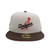 Stone Brooklyn Dodger Brown Visor Red Bottom Jackie Robinson 75th Years Side Patch New Era 59Fifty Fitted