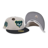Stone Chicago Cubs Dark Gary Visor Gray Bottom Wrigley Field Side Patch New Era 59Fifty Fitted