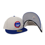 Stone Chicago Cubs Royal Blue Visor Gray Bottom 3X World Series Champions New Era 59Fifty Fitted