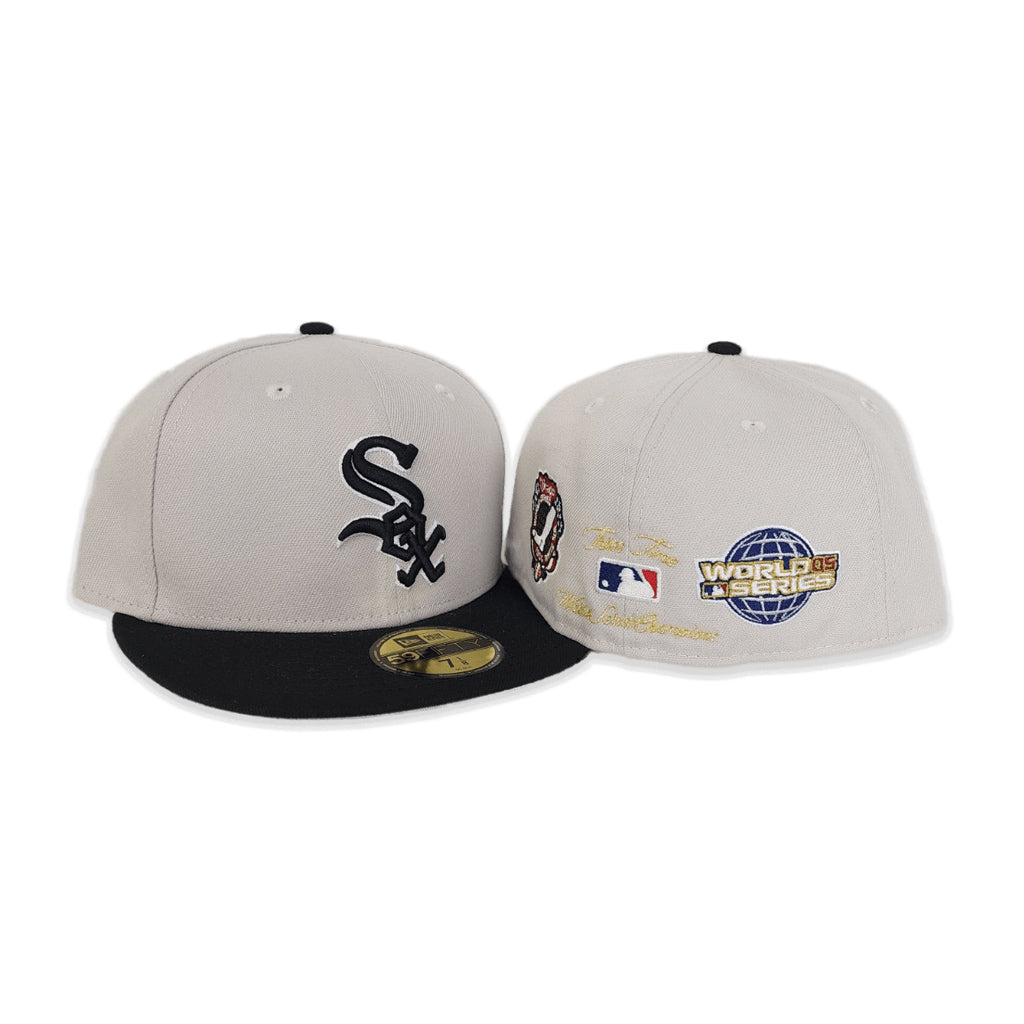 Stone Chicago White Sox 3X World Series Champions Fitted Hat 75/8