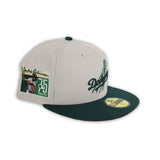 Stone Dodger Dark Green Visor Peach Bottom Jackie Robinson 75th Years Side Patch New Era 59Fifty Fitted
