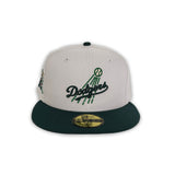 Stone Dodger Dark Green Visor Peach Bottom Jackie Robinson 75th Years Side Patch New Era 59Fifty Fitted