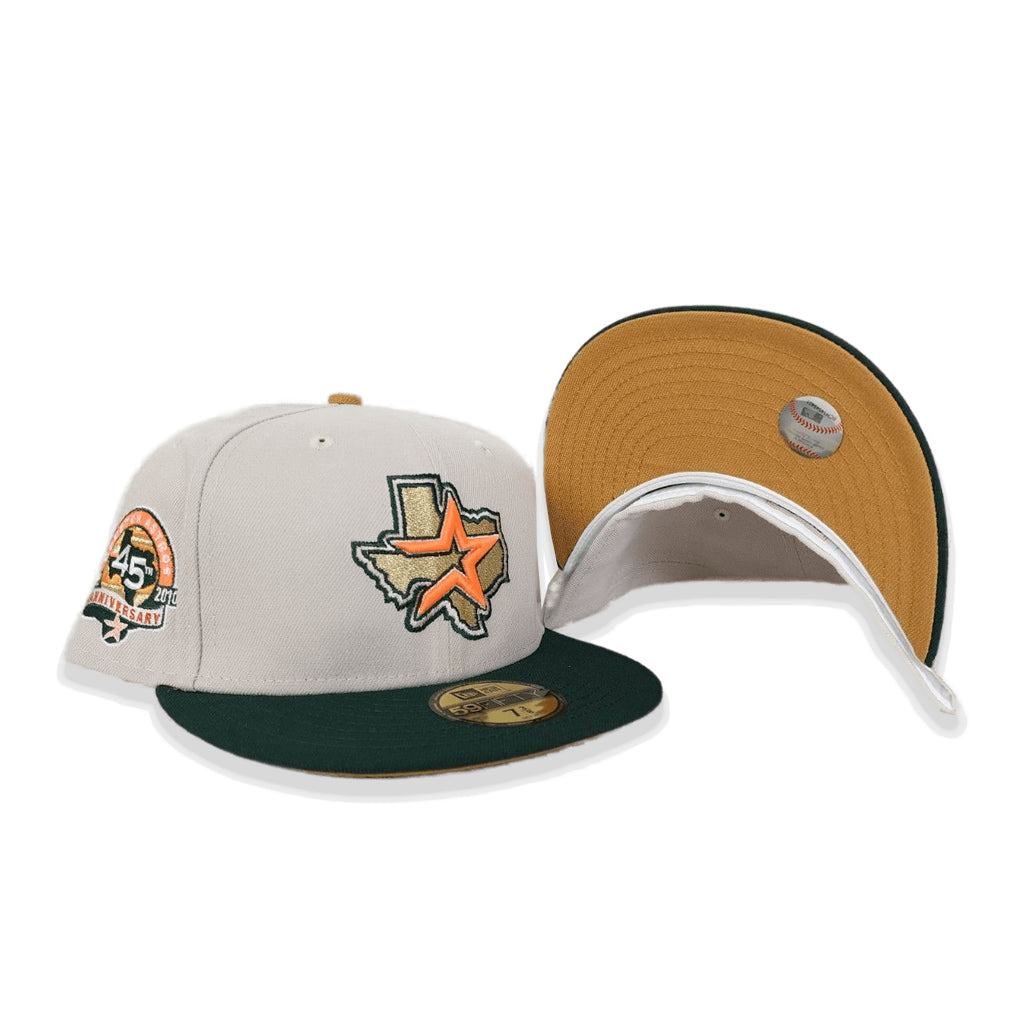 Tan Houston Astros 45th Anniversary Side Patch New Era 59FIFTY Fitted 77/8