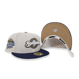 Stone Milwaukee Brewers Navy Blue Visor Khaki Bottom 2002 All Star Game Side Patch New Era 59Fifty Fitted