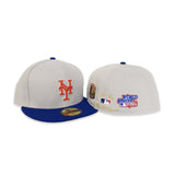 Stone New York Mets Royal Blue Visor Gray Bottom 2X World Series Champions New Era 59Fifty Fitted