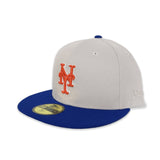 Stone New York Mets Royal Blue Visor Gray Bottom 2X World Series Champions New Era 59Fifty Fitted