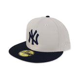 Stone New York Yankees Navy Blue Visor Gray Bottom 27X World Series Champions New Era 59Fifty Fitted