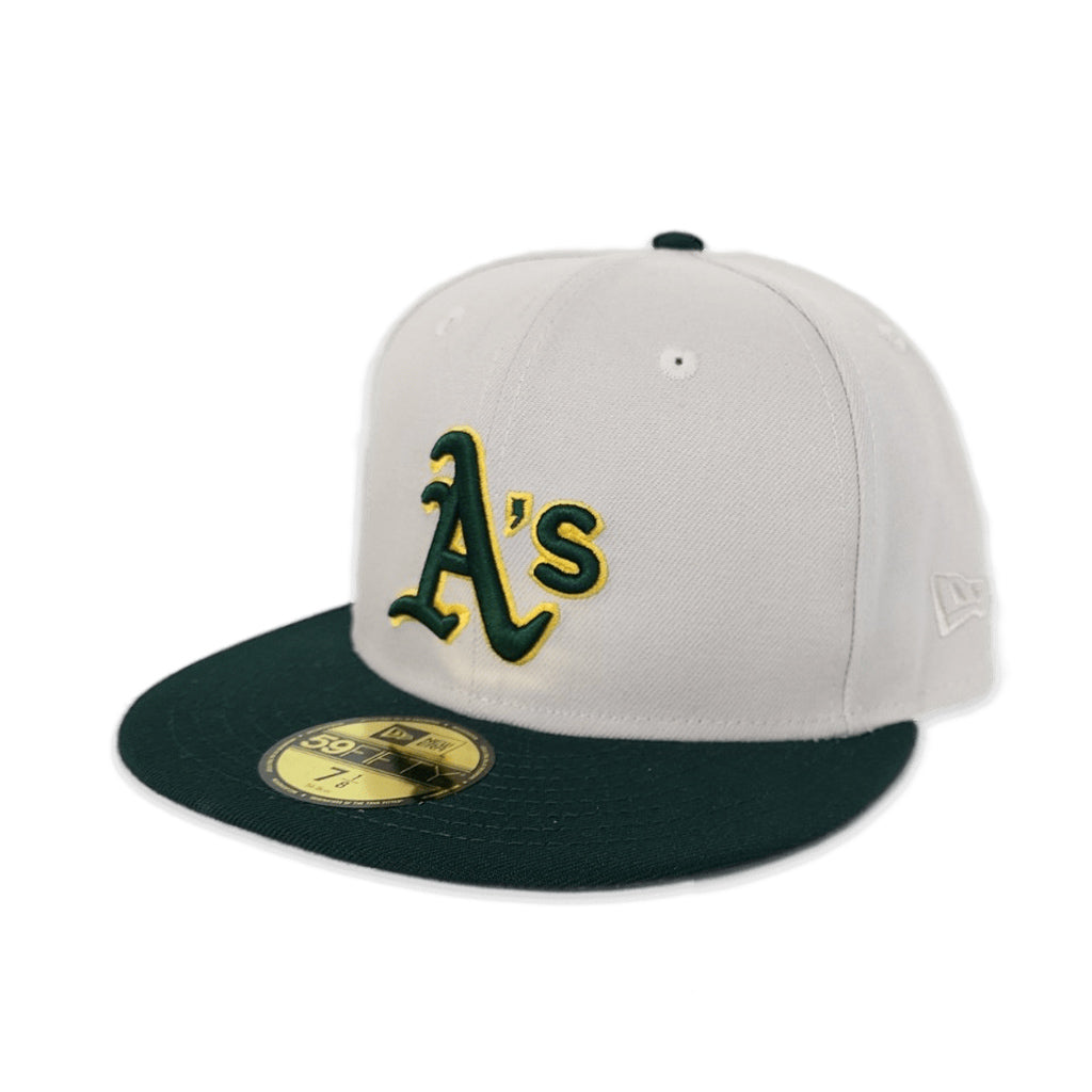 New Era 59FIFTY Fitted Oakland Athletics 50th Anniversary Side Patch 8 / Camel Dark Green / Yellow