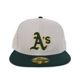 Stone Oakland Athletics Dark Green Visor Gray Bottom 9X World Series Champions New Era 59Fifty Fitted