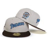 Stone San Diego Padres Brown Visor Blush Bottom 25th Anniversary Side Patch New Era 59Fifty Fitted
