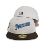 Stone San Diego Padres Brown Visor Blush Bottom 25th Anniversary Side Patch New Era 59Fifty Fitted