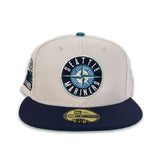 Stone Seattle Mariners Navy Blue Visor Aqua Bottom 30th Anniversary Side Patch New Era 59Fifty Fitted