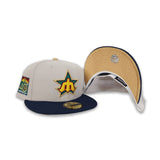 Stone Seattle Mariners Navy Blue Visor Gold Bottom 40th Anniversary Side Patch New Era 59Fifty Fitted