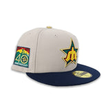 Stone Seattle Mariners Navy Blue Visor Gold Bottom 40th Anniversary Side Patch New Era 59Fifty Fitted