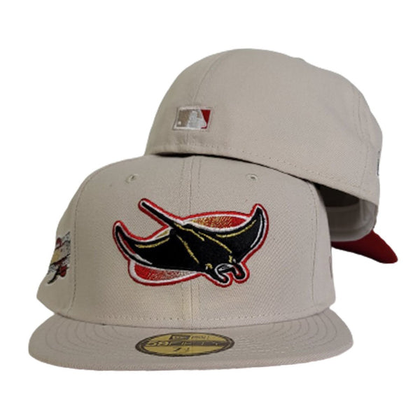 Cream Tampa Bay Rays Red Bottom 1998 Inaugural Season Side Patch New E ...