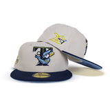 Stone Toronto Blue Jays Navy Blue Visor Icy Blue Bottom 20th Anniversary Side Patch New Era 59Fifty Fitted