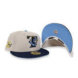 Stone Toronto Blue Jays Navy Blue Visor Icy Blue Bottom 20th Anniversary Side Patch New Era 59Fifty Fitted