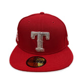 Swarovski Crystal Red Texas Rangers 1995 All Star Game Side Patch New Era 59Fifty Fitted