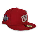 Swarovski Crystal Red Washington Nationals 2019 World Series Champions New Era 59Fifty Fitted