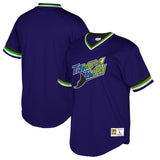 Tampa Bay Rays Mitchell & Ness Mesh V-Neck Purple Jersey