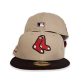 Tan Boston Red Sox Brown Visor Red Bottom 1999 All Star Game Side Patch New Era 59Fifty Fitted