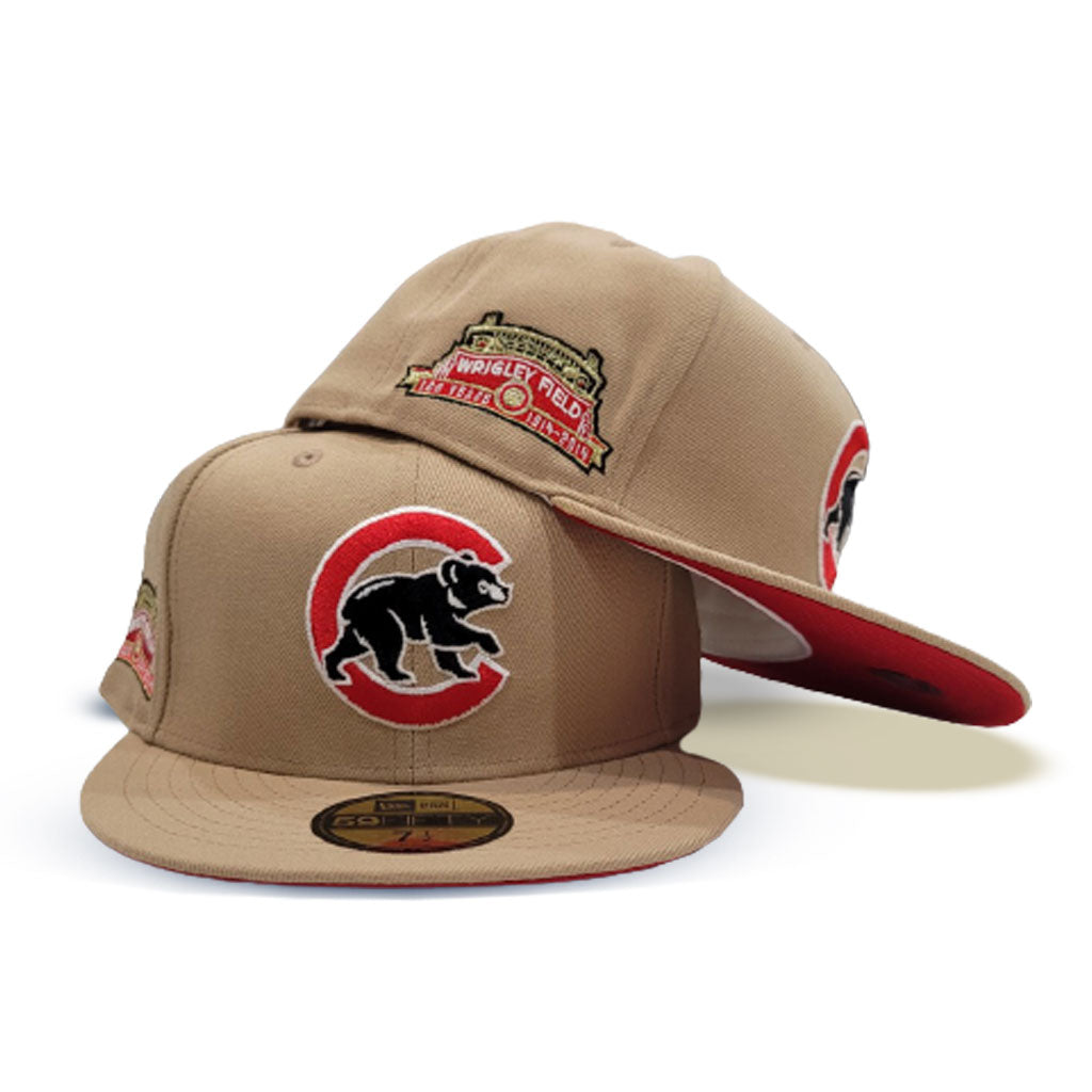 Tan Chicago Cubs Red Bottom 1990 All Star Game Side Patch New Era 59Fifty Fitted